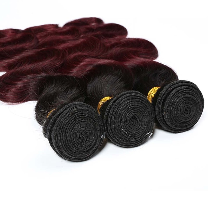 Burgundy Bundles Human Hair 28 30 32 Inch Ombre Body
