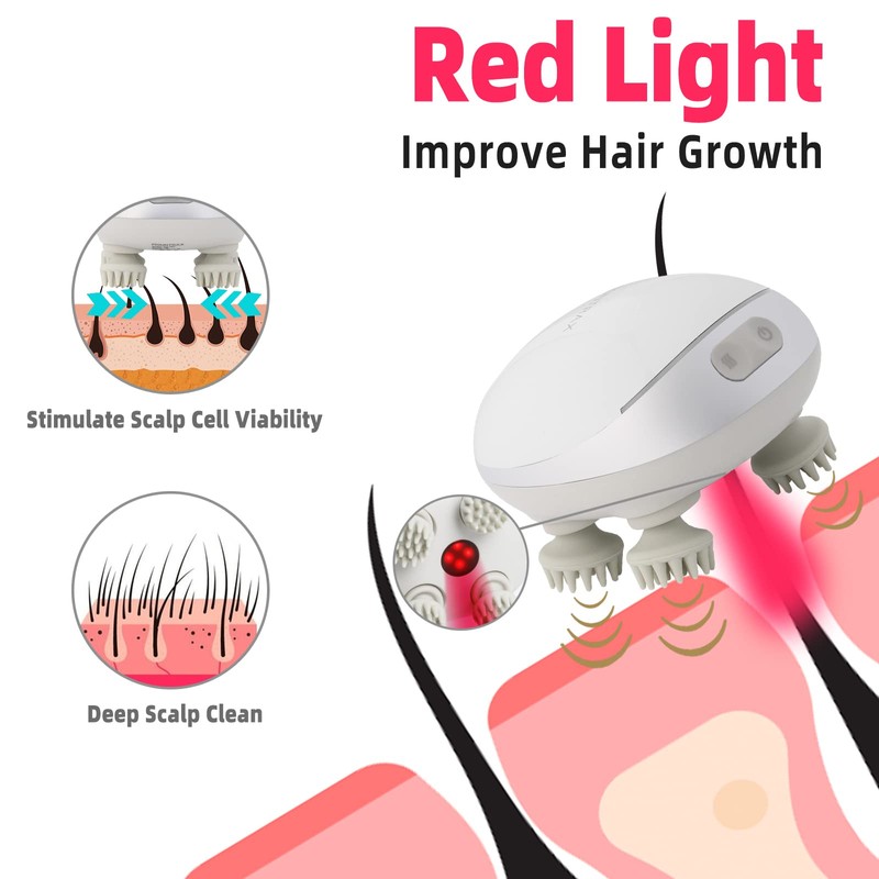 MOUNTRAX 5 in 1 Electric Scalp Massager, Portable Heated Head