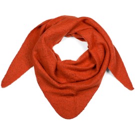 styleBREAKER Women XXL knit triangle scarf plain slightly mottled, triangle scarf, winter scarf warm soft, scarf 01017128, Colour:Orange