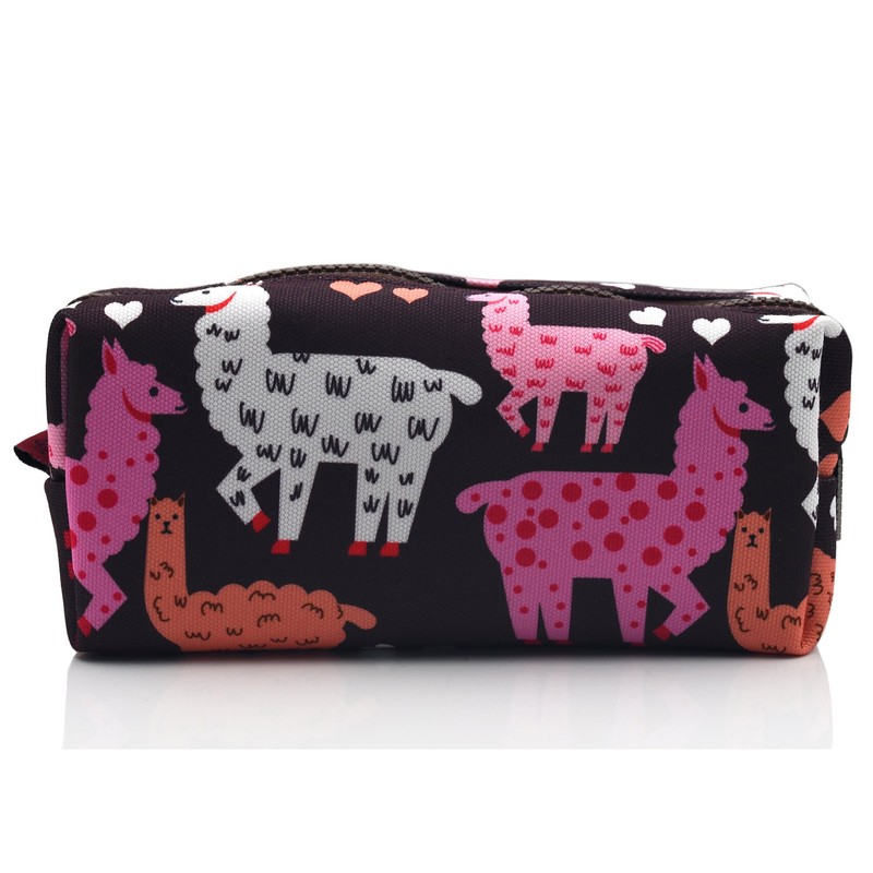Llama Pencil Case Large Capacity Canvas Pen Bag Pouch Stationary