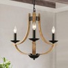 LAMPKEDUO Farmhouse Chandelier for Dining Room 3-Light 19" Wide Adjustable