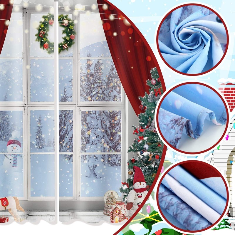 Peryiter Christmas Curtains 83 x 81 Inch Winter Bedroom Window