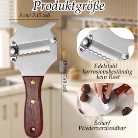 QttvbTna Einstellbare Trüffelhobel mit Holzgriff, 1 Stück Käsehobel, Edelstahl Trüffel Käsehobel, Schokoladenwickler-Werkzeug, Profi Käsehobel für Zuhause, Küche, Restaurant