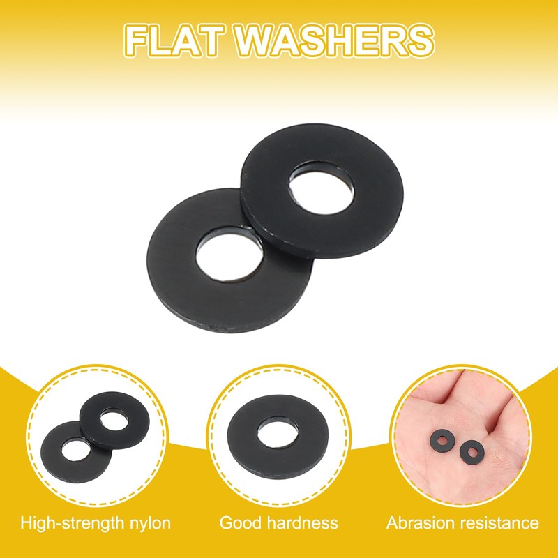 PATIKIL M3 Nylon Flat Washers, 120 Pcs 3mm ID 8mm