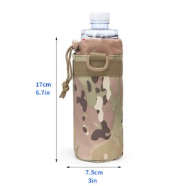 Water Bottle Pouch, Bottle Pouch, Nylon Bottle Case, Bottle, 19.6 fl oz (550 ml), Handy Pouch, Plastic Bottle Holder, Mountain Climbing, Camping, Exploration, Bike, Airsoft Game, Outdoor Bottle