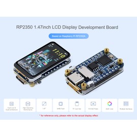 RP2350 1.47inch LCD Display Development Board Based on Raspberry Pi RP2350 Microcontroller, with Onboard 1.47inch LCD 172×320 Pixels 262K Color Display, Colorful RGB LED, etc., Type-C USB Port