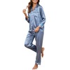 GAESHOW Womens Pajamas Set Silk Long Sleeve Sleepwear Button Down