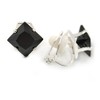 8mm Black Cz Square Clip On Earrings In Rhodium Plating