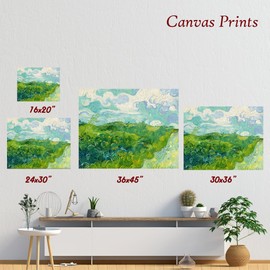 CP CANVASPATH Green Wheat Fields, Auvers by Vincent Van Gogh Size:24x30x1.5 Canvas Prints Giclee Print Wall Art for Home Decor