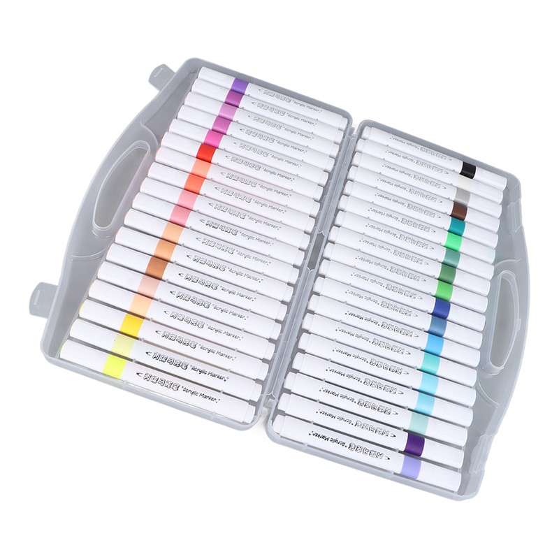36 Colors Acrylic Paint Marker Pens High Coverage Power Triangular