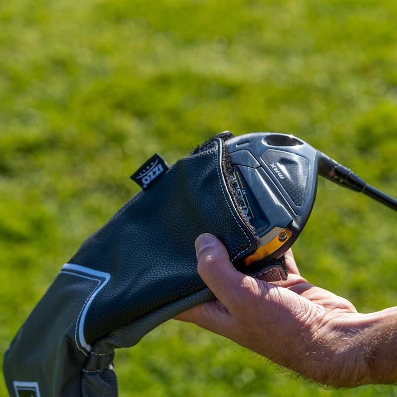 IZZO Golf Premium Driver Headcover Gray/Black - Durable PU Leather