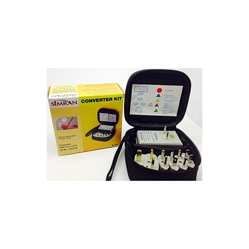 Simran International Worldwide Travel Voltage Converter/Adapter Kit with 5 Foreign