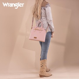 Wrangler Tote Bags for Women Medium Crossbody Purses Pink Ladies Handbags Tote Purse for Women with Removable Strap WG201-8012PK