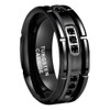 TUTISS 8mm Black Tungsten Rings for Men Women Eternity Engagement