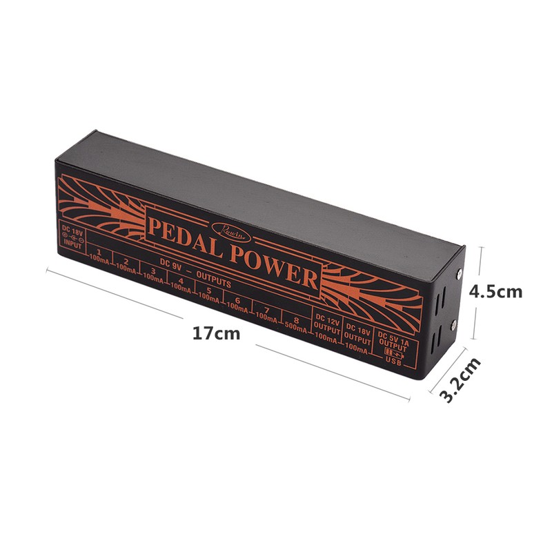 Rowin Compact Size Guitar Effect Power Supply Station 10 Isolated