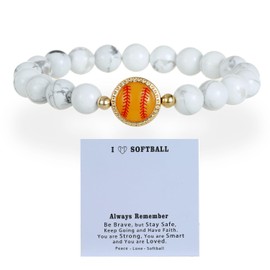 FYXYZ Softball Bracelet Softball Gift for Women Coach Mom Team Charm Beaded Bracelet Sport Accessories Stuff Birthday Christmas Jewelry Gifts