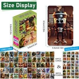 Giaonlgy 96pcs Italian Brain Red Trading Card Set, Tralalero Tralala and Tung Tung Tung Sahur, No Duplicates in One Combination, At Least 1 Secret Rare (60pcs Cards + 32pcs Stickers)