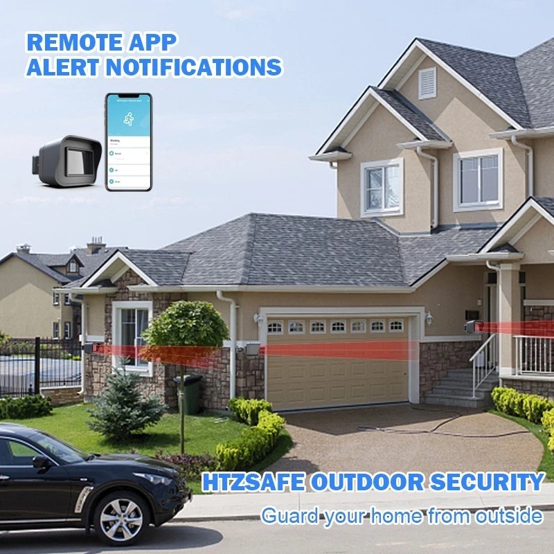 HTZSAFE Smart Outdoor Home Security WiFi Motion Sensor Compatible With
