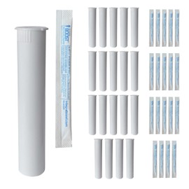 Boost Sticks 2-Way Humidity Control Packs 62% RH for Pre Rolls with Tubes, 98mm Black Squeeze Top Containers - Pack of 20