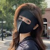 Silky Cooling Full Face Mask Sunshade for UV Protection Hiking Golf Full Face Mask Charcoal 5ea