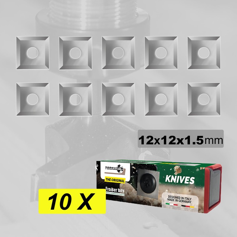 Tornado Fraiser Replacement Blades for Routers High Hardness U2300, Square