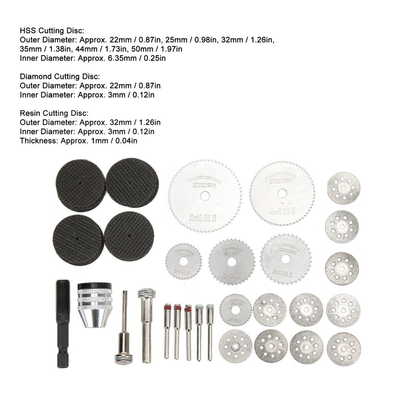 60Pcs Cutting Disc Wheel Cutter Rotary Tool Circular Saw Blade