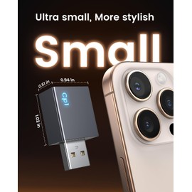 IJEUF Wireless CarPlay Adapter 2024 Upgrade Plug & Play Mini Apple CarPlay Wireless Adapter Low Latency,Lossless Audio Quality & Stable Connection for OEM Wired CarPlay Cars USB A/Type-A