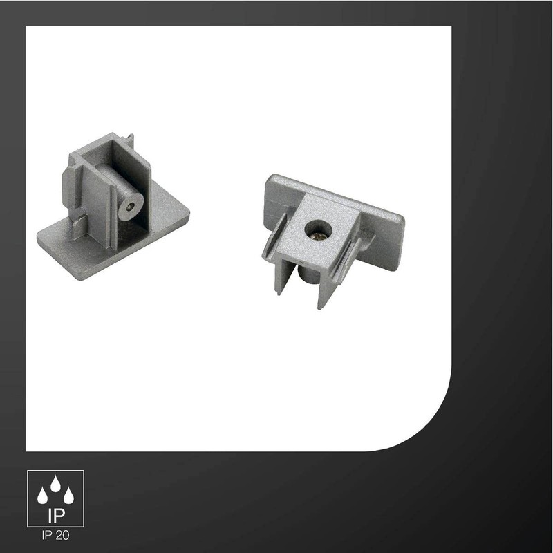 SLV End caps for 1-Phase high Voltage Track/Grey