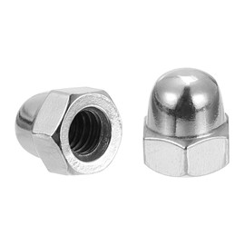 sourcing map 1/4"-20 Acorn Cap Nuts, 30Pcs 304 Stainless Steel Dome Cap Head Acorn Nut Hardware Nuts for Bolt Cover, Silvery