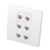 6 Port Cat 6 Ethernet Wall Plate Removable Female to