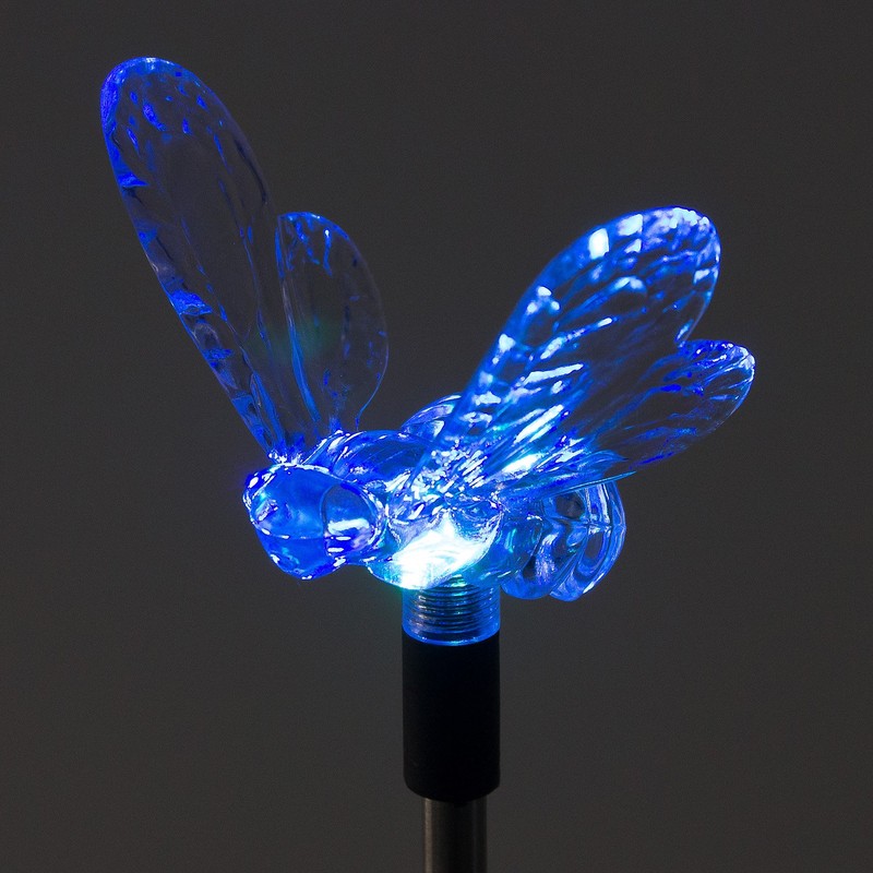 (2 Pack) Solar Color Changing Outdoor Garden Pathway Stake LED