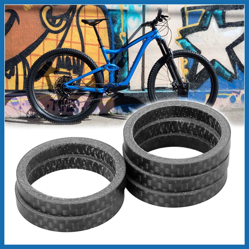 A ABSOPRO 5pcs Headset Spacer Matte Black Fit 1 1/8