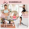 HTQ Adjustable Dumbbells, Pink Weights for Women at Home, Pink