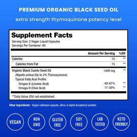 NutraChamps Black Seed Oil Organic Cold Pressed | 120 Vegan Softgel | Virgin Nigella Sativa Pills with Vitamin E & Thymoquinone | Rich in Omega 3 6 9 | Unrefined Black Cumin Seed Oil Capsules