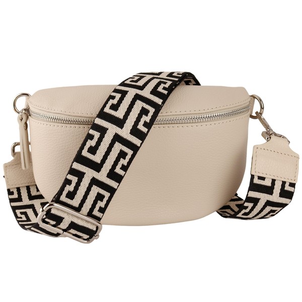 MIRROSI® Women's Bum Bag, Genuine Leather, Made in Italy, Shoulder