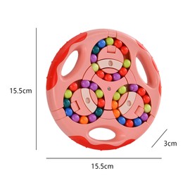 GERUI Rotating Finger Cube Intelligence Games, IQ Game Magic Bean Rotating Cube Toy, Decompression Puzzle Toys for Children Teens Adults - Latest Anxiety Relief Toy (Pink)