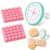 84 Pcs Alphabet Numbers Cookie Stamp Set Round Press for