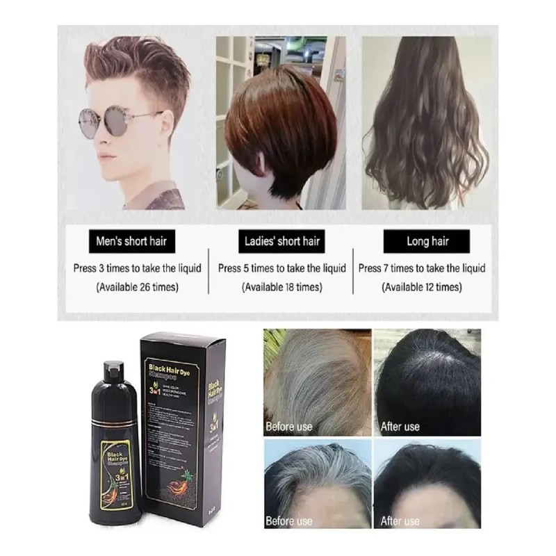 Champú De Color Instantáneo Para Teñir El Cabello De 500