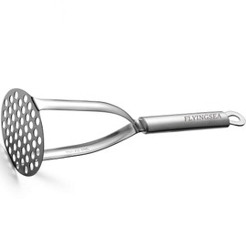 Potato Masher,Professional 18-10 Stainless Steel Potato Masher,Garlic Press,Cooking and Kitchen Gadget. (Two-sided)