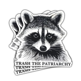 (3pcs) Trash the Patriarchy Sticker, Raccoon Trash the Patriarchy Sticker, Raccoon Hex the Patriarchy Sticker, Feminist Sticker Die-Cut Waterproof Vinyl Sticker Laptop Water Bottle Window Phone Helmet