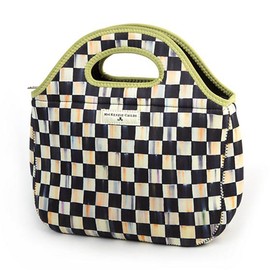 Lunch Tote Bag - Courtly Check Print Neoprene Lunch Tote – Reusable Lunch Box by MacKenzie-Childs