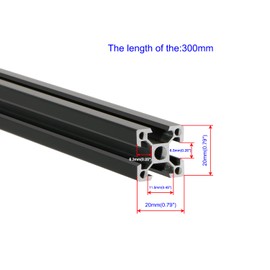 4pcs 300mm Aluminum Extruded 4 Holes T Slit Aluminum Profile Extrusion Frame 2020 Printer 3D-Europe Standard Anodized Profile Frame Machine Linear Rail CNC DIY Equipment, Electrophoresis Black,