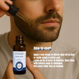 Prof Saracoglu Mystic Man Hair & Beard Growth Oil – Natural Garlic & Black Seed Oil for Men – Nourishes Roots, Supports Fuller Hair & Beard – 30mL