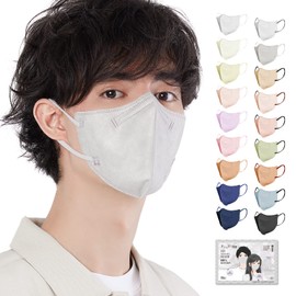 MIR Sculpted Masks, 52 Masks, Non-Woven Fabric, No Ear Pain, Disposable, Color, Comfortable, Gentle on the Skin, Easy to Breathe, Summer, Regular Size, Breathable, Women’s, Men’s, Adult, Light Gray