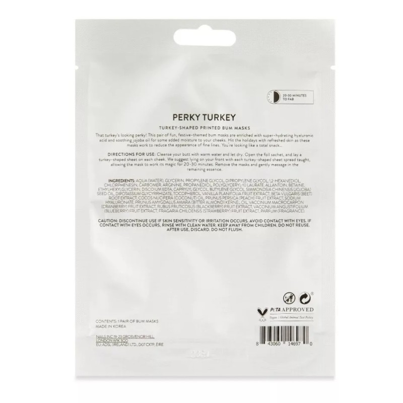 INC.REDIBLE - PERKY TURKEY Moisturizing Jojoba Oil, Printed Bum Mask,