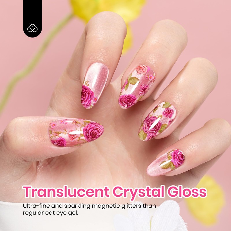 Beetles Cat Eye Gel Nail Polish Set, 6 Summer Colors