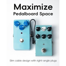 voltrish 3 Pack Guitar Patch Cables, Premium 5 Inch Right-Angle 1/4" TS Pedal Board Cable, Oxygen-Free Copper & Dual Shielding for Ultra Low Noise, Space Saving Flat Design Guitar Pedal Accessories