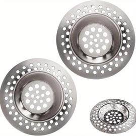 2 Piece Sink Strainer - Stainless Steel Sink Strainer & Hair Strainer Shower, Anti-Block Set for Shower, Bathtub, Kitchen
