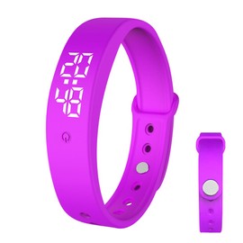 FOGARI Vibration Alarm Clock Memory Clock Vibration Alarm Clock up to 10 Personal Alarms or Pill Reminders per Day (Purple)