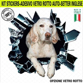 Kit 1 Vinyl Sticker Dog Setter Llewellin English English Accessories Funny Decals Car Truck Walls Computer Camper Code 2386 (Vetro, cm 27x24)